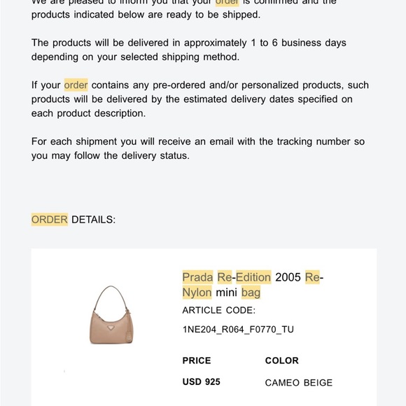 Authentic Prada Edition 2005 Re-Nylon Shoulder Bag - Cameo Beige+FREE blind box - Picture 6 of 6